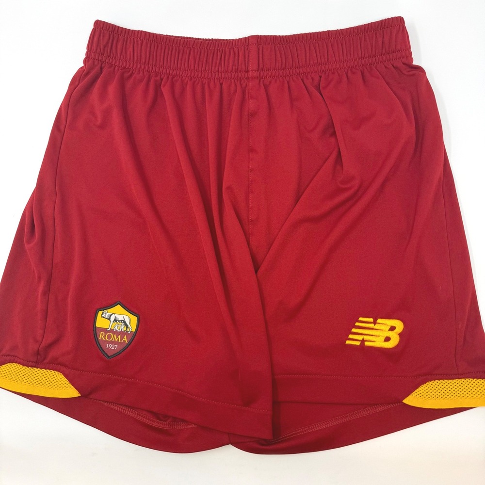 New‎ Balance AS Roma Mens Medium Soccer Shorts Red Yellow NB DRY  2021-22